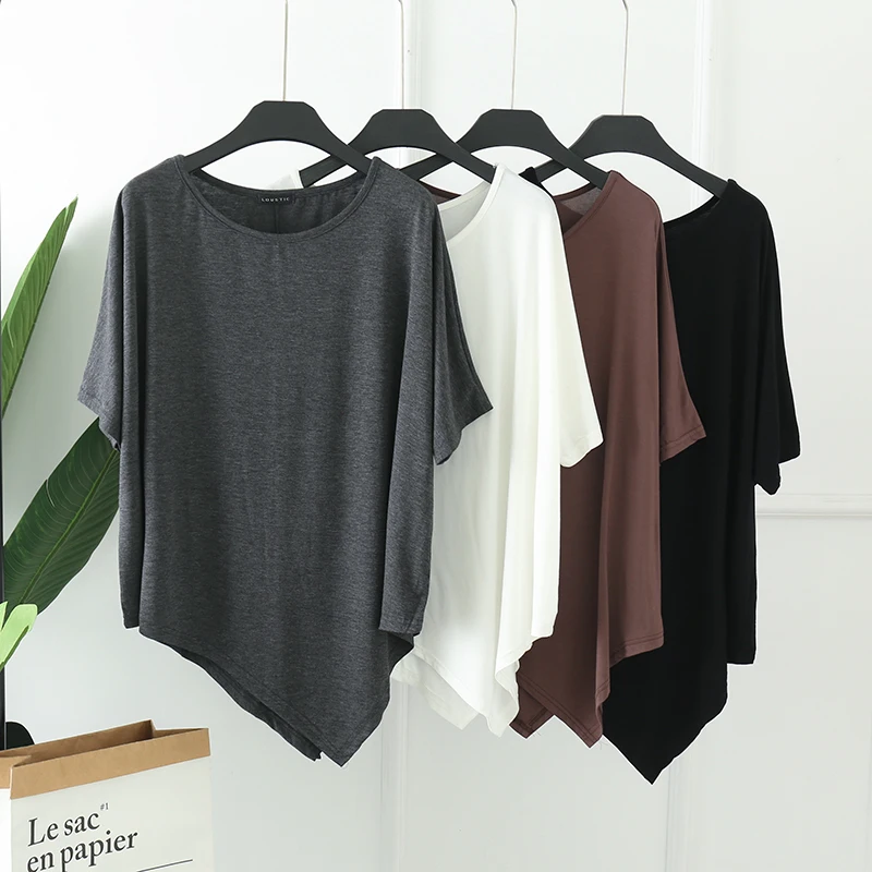 New Summer Casual Loose Plus Size Modal T-Shirt Women Batwing Sleeve Irregular T-Shirts All-Match O-Neck Pullover Tops Tee Mw335
New Summer Casual Loose Plus Size Modal T-Shirt Women Batwing Sleeve Irregular T-Shirts All-Match O-Neck Pullover Tops Tee Mw335