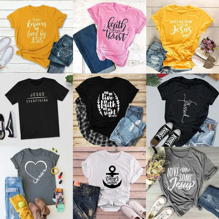 Skuggnas New Arrival Faith Trust T-shirt Christian Tee Faith Jesus Tops Blessed Shirts Gift Short Sleeve Fashion Tumblr Tees
Skuggnas New Arrival Faith Trust T-shirt Christian Tee Faith Jesus Tops Blessed Shirts Gift Short Sleeve Fashion Tumblr Tees