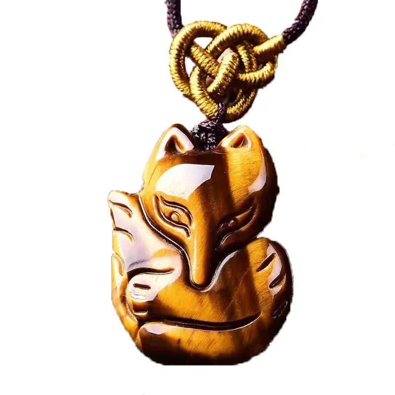 Drop Shipping Tiger Eye Stone Pendant Hand Carved Fox Necklace With Chain Lucky Amulet Fine Jewelry For Men Women Gift
Drop Shipping Tiger Eye Stone Pendant Hand Carved Fox Necklace With Chain Lucky Amulet Fine Jewelry For Men Women Gift