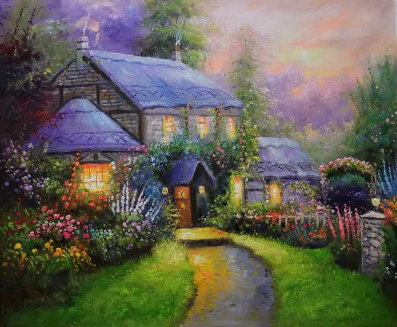 Hand Painted European Style Oil Canvas Painting Realist Forest House Landscape Oil Painting Wall Art Picture Painting for Room
Hand Painted European Style Oil Canvas Painting Realist Forest House Landscape Oil Painting Wall Art Picture Painting for Room