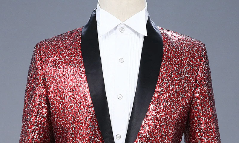 Tide Silver Wine Red Sequins Giltter Blazer Jacket Men Shawl Collar Mens Dress Suits Stage Nightclub Party Singer DJ Coat Homme
Tide Silver Wine Red Sequins Giltter Blazer Jacket Men Shawl Collar Mens Dress Suits Stage Nightclub Party Singer DJ Coat Homme