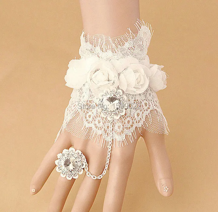 Elegant White Rose Flower Lace Bracelet with Ring Princess Wedding Wrist Corsage for Bridesmaid Women Bride Hand Jewelry
Elegant White Rose Flower Lace Bracelet with Ring Princess Wedding Wrist Corsage for Bridesmaid Women Bride Hand Jewelry