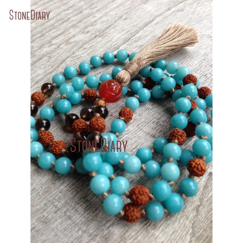 Love Teal Blue Yoga Meditation Necklace Jades & Rudraksha Hand Knotted 108 Beads Mala Necklace Wholesale NM11052
Love Teal Blue Yoga Meditation Necklace Jades & Rudraksha Hand Knotted 108 Beads Mala Necklace Wholesale NM11052