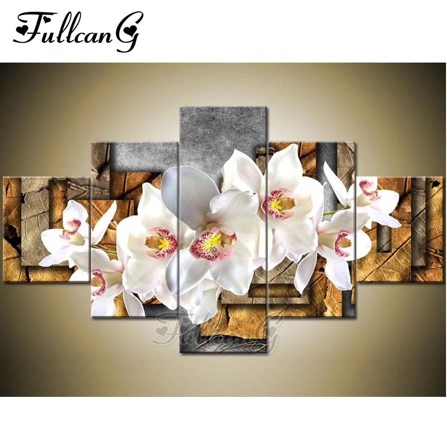 FULLCANG 5d diy full square/round drill diamond painting 5 panel white orchid mazayka embroidery flowers wall decor arts FC1187
FULLCANG 5d diy full square/round drill diamond painting 5 panel white orchid mazayka embroidery flowers wall decor arts FC1187