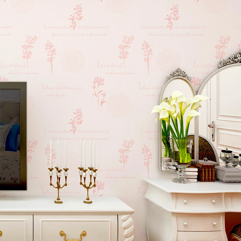 New Korean pastoral flower pink fresh romantic warm 3D non-woven wall paper baby girl bedroom living room background wallpaper
New Korean pastoral flower pink fresh romantic warm 3D non-woven wall paper baby girl bedroom living room background wallpaper