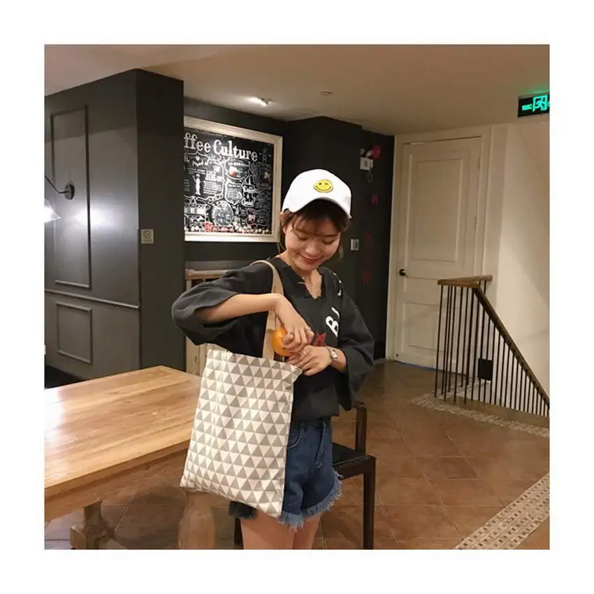 KANDRA Geometric Canvas Tote Bag Japanese Shoulder Tote Bags Reusable Linen Grocery Lifestyle Women Shopping Bag 2019
KANDRA Geometric Canvas Tote Bag Japanese Shoulder Tote Bags Reusable Linen Grocery Lifestyle Women Shopping Bag 2019