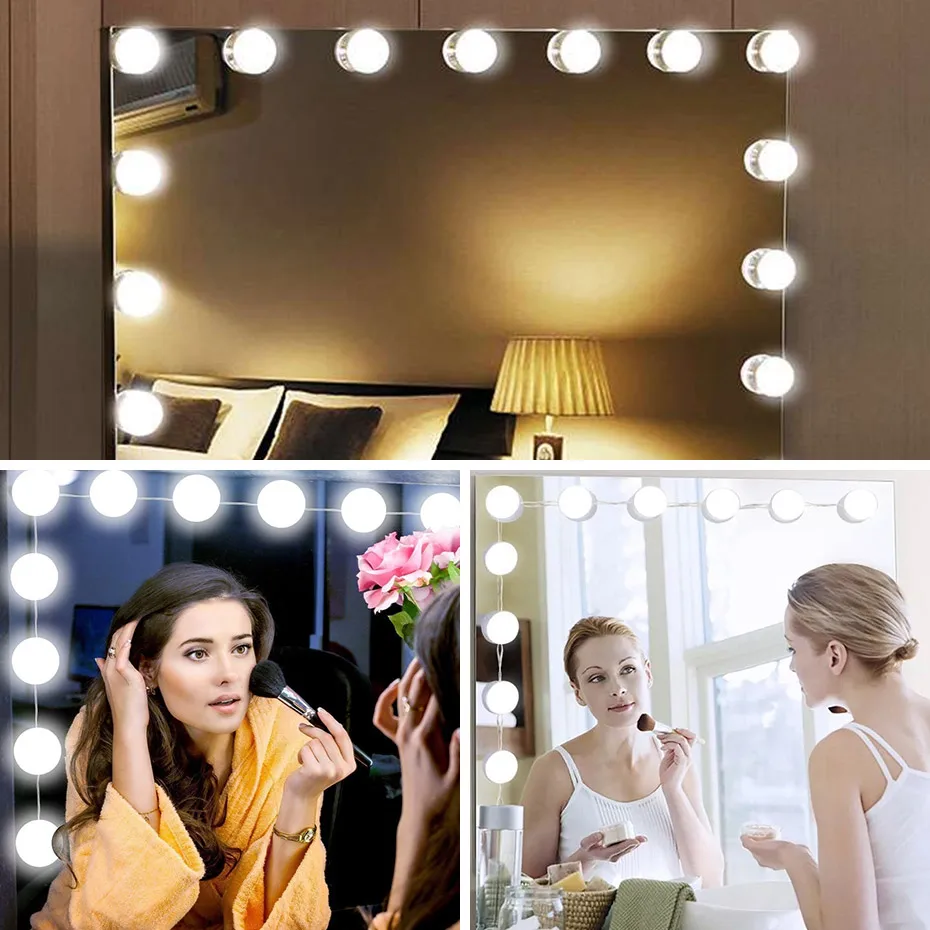 LED Makeup Light Bulbs 2/6/10/14 LED Vanity Mirror Bulb Brightness Adjustable Hollywood Style Mirrors Light With Memory Function
LED Makeup Light Bulbs 2/6/10/14 LED Vanity Mirror Bulb Brightness Adjustable Hollywood Style Mirrors Light With Memory Function