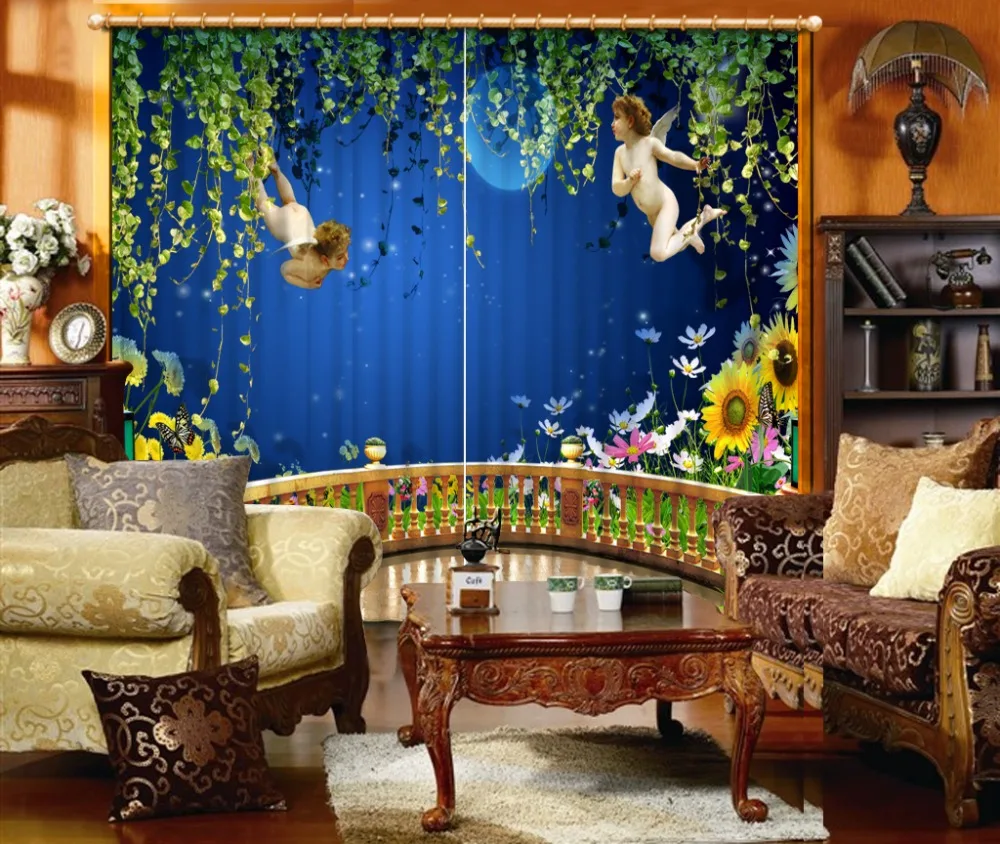 HD curtains 3d customize Angel flower vine modern 3d blackout window curtains 3d long curtain for the living room
HD curtains 3d customize Angel flower vine modern 3d blackout window curtains 3d long curtain for the living room