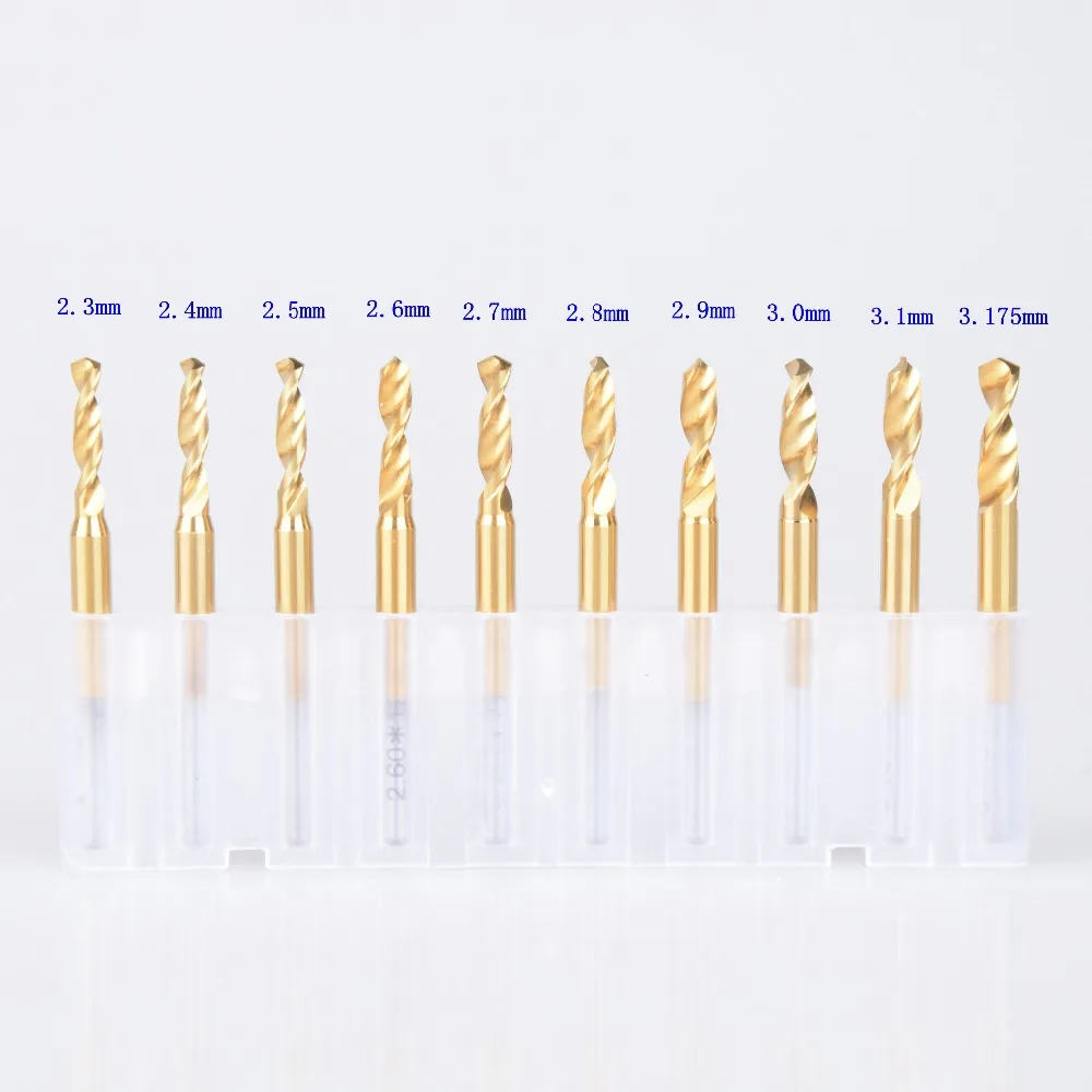 10pc 2.3-3.175mm SHK 3.175mm Titanium coat Import PCB drill bit Carbide Mini CNC Drilling Bit Set Print Circuit Board
10pc 2.3-3.175mm SHK 3.175mm Titanium coat Import PCB drill bit Carbide Mini CNC Drilling Bit Set Print Circuit Board