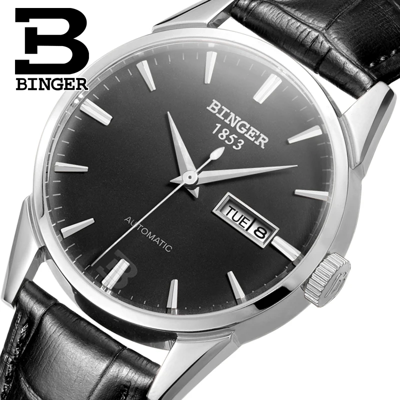 Switzerland men's watch luxury brand BINGER Automatic Mechanical Wristwatches Diamond waterproof Genuine Leather Clock B1128-16
Switzerland men's watch luxury brand BINGER Automatic Mechanical Wristwatches Diamond waterproof Genuine Leather Clock B1128-16