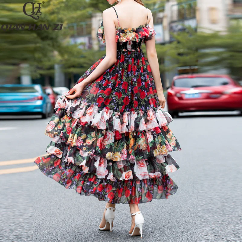 Qian Han Zi 2019 fashion summer maxi dress Women Spaghetti Strap amazing flower print Vintage ruffled chiffon beach long dress
Qian Han Zi 2019 fashion summer maxi dress Women Spaghetti Strap amazing flower print Vintage ruffled chiffon beach long dress