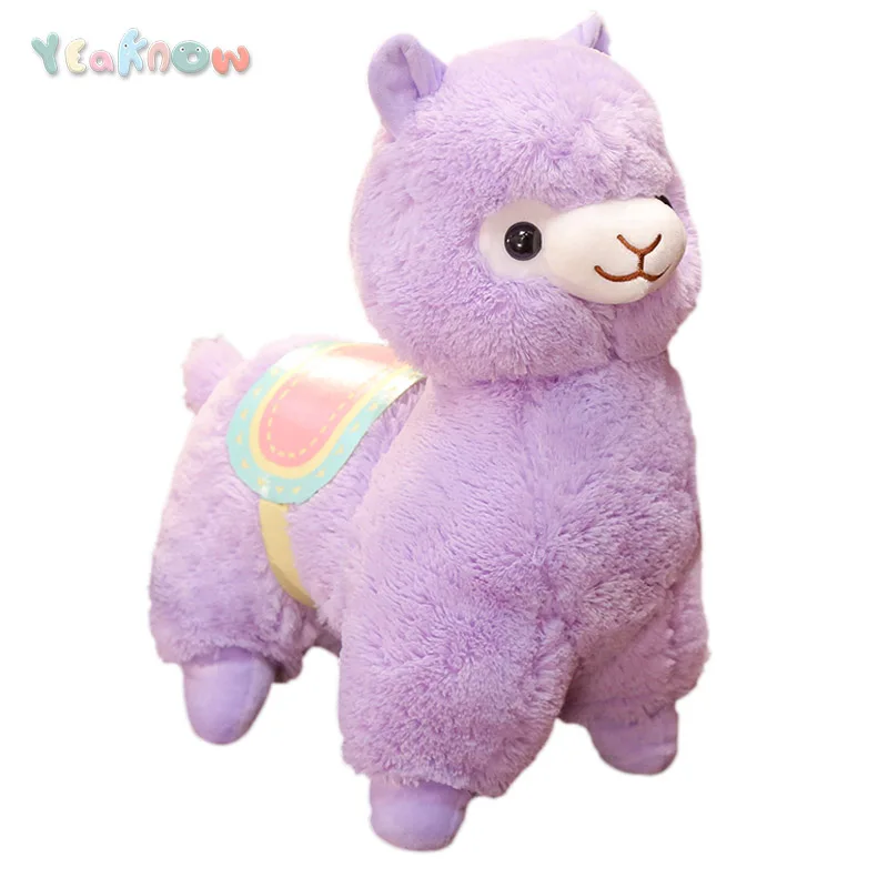 Плюшевые игрушки Yeaknow Alpaca фиолетовые белые розовые мягкие куклы с животными из