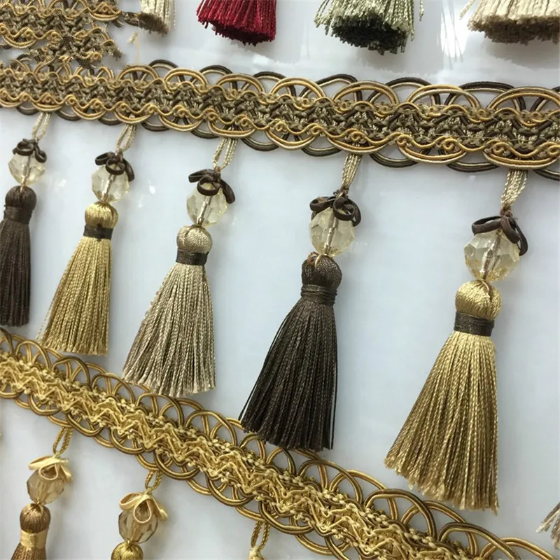 Luxury 16Yards/Lot 12.5cm Wide Acrylic Beads Curtain Lace Accessories Tassel Fringes Trim Ribbon DIY For Sofa Valance Decor
Luxury 16Yards/Lot 12.5cm Wide Acrylic Beads Curtain Lace Accessories Tassel Fringes Trim Ribbon DIY For Sofa Valance Decor