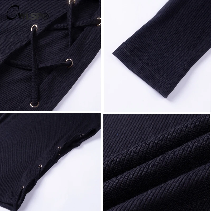 CWLSP 2018 Autumn Winter Hollow Out Female T-shirt O Neck Tees Streetwear Bandage Lace Up Women Tops Side Splite Clothes QZ3106
CWLSP 2018 Autumn Winter Hollow Out Female T-shirt O Neck Tees Streetwear Bandage Lace Up Women Tops Side Splite Clothes QZ3106