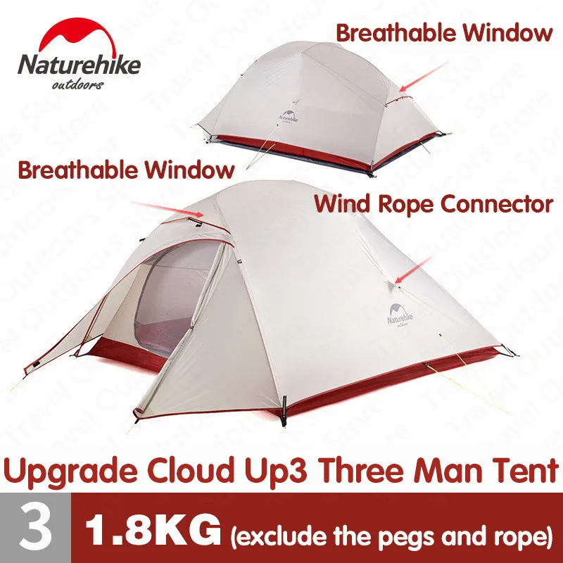 Палатка Naturehike CloudUp3 20D, из силикона, двухслойная, сверхлегкая, портативная, алюминиевая, NH18T030-T
Палатка Naturehike CloudUp3 20D, из силикона, двухслойная, сверхлегкая, портативная, алюминиевая, NH18T030-T