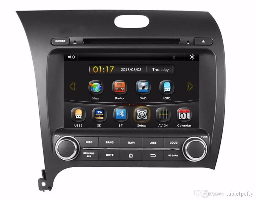 

8" Car DVD player with GPS(opt.),USB/SD,AUX,BT/TV,audio Radio stereo,car multimedia headunit for Kia K3/Cerato/Forte 2013 2014
