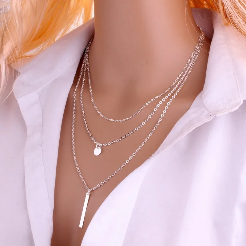 Choker Necklace Fashion Gold Color 3 Layer Chain Necklace Hollow Out Triangle Long Pendant Necklaces Jewelry Bijoux
Choker Necklace Fashion Gold Color 3 Layer Chain Necklace Hollow Out Triangle Long Pendant Necklaces Jewelry Bijoux