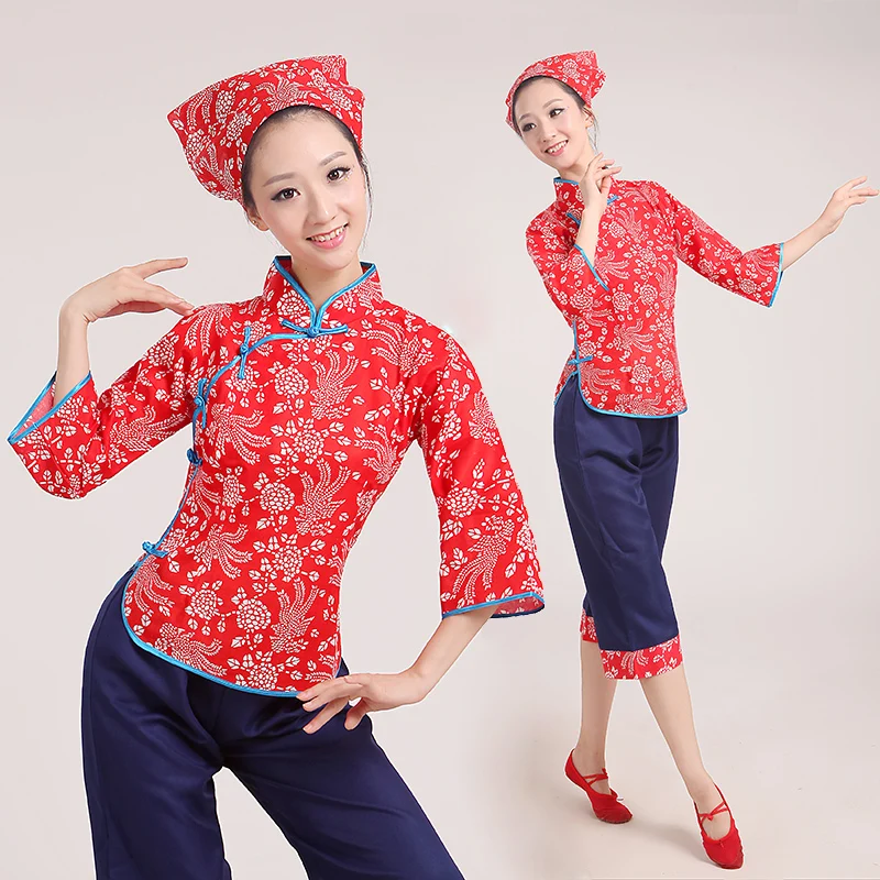3 Pcs Top+Pants+Kerchief Women Chinese National Dance Costume Female Yangko Dance Costume Stage Performance Costume 18
3 Pcs Top+Pants+Kerchief Women Chinese National Dance Costume Female Yangko Dance Costume Stage Performance Costume 18
