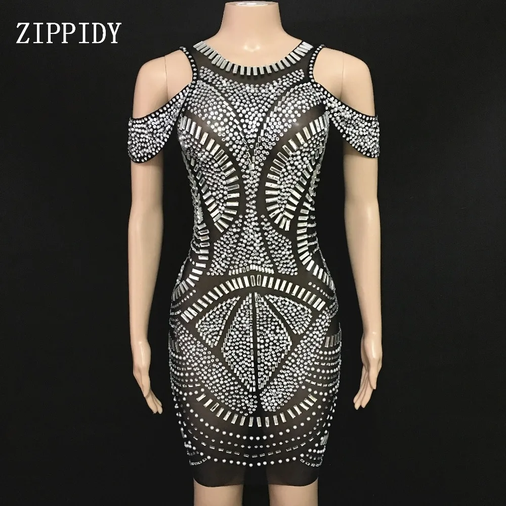 Fashion Sparkly Full Crystals Mesh Dress Birthday Celebrate See Through Black Nude Dress Women Sexy Costume Dance Show Dress
Fashion Sparkly Full Crystals Mesh Dress Birthday Celebrate See Through Black Nude Dress Women Sexy Costume Dance Show Dress