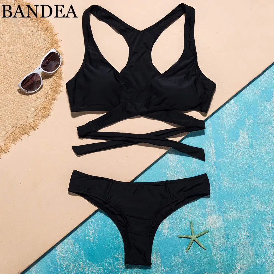 BANDEA Push Up Swimsuit Black Solid Bikinis Set Racerback Wrap Swimwear Women 2019 Brazilian Biquinis Summer Beach Bathing Suit
BANDEA Push Up Swimsuit Black Solid Bikinis Set Racerback Wrap Swimwear Women 2019 Brazilian Biquinis Summer Beach Bathing Suit