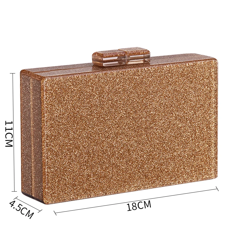 New Fashion Gold Glitter Acrylic Bags Women Messenger Bags Luxury Elegant Evening Clutch Bags Party Prom HandBag Chain Bags
New Fashion Gold Glitter Acrylic Bags Women Messenger Bags Luxury Elegant Evening Clutch Bags Party Prom HandBag Chain Bags
