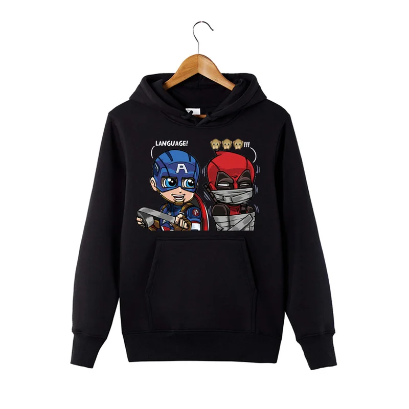 Captain America Sweatershirt Movie Deadpool Hoodie geek Hooded Sweatershirt Pullover Avengers
Captain America Sweatershirt Movie Deadpool Hoodie geek Hooded Sweatershirt Pullover Avengers