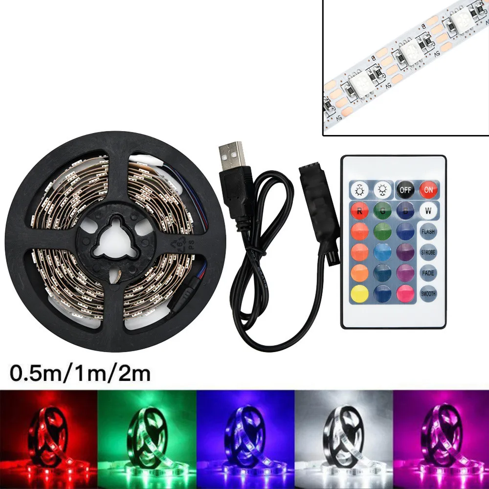 50/100/200 см Светодиодная лента USB светильник для дома гостиной ТВ лампа 5050RGB
