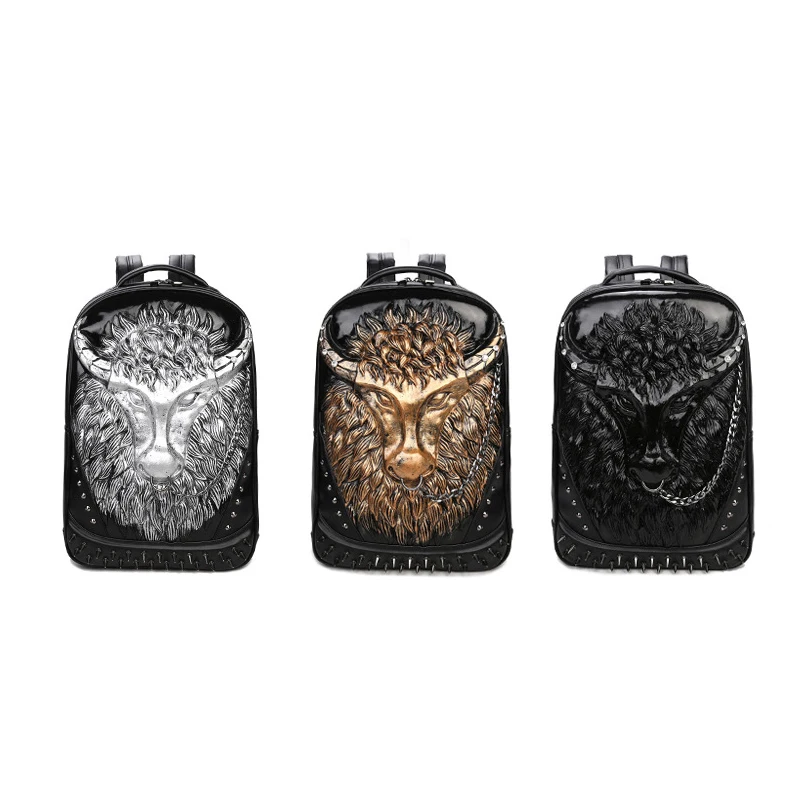 Punk Fashion 2019 Men Bag 3D Hero Tauren Leather Backpack Rivet Emboss Metal Chains Bull Head Leather Bag Laptop Backpack
Punk Fashion 2019 Men Bag 3D Hero Tauren Leather Backpack Rivet Emboss Metal Chains Bull Head Leather Bag Laptop Backpack