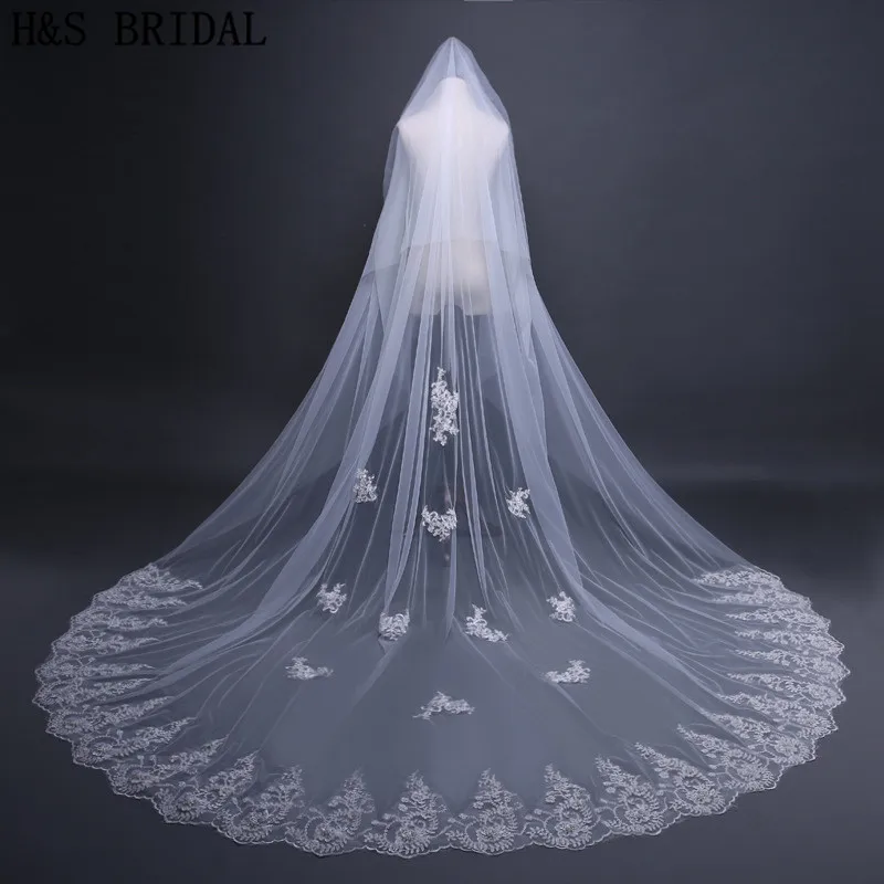 H&S BRIDAL Two Layers Lace Veil veu de noiva wedding veil with comb 3.8M Long voile de mariee Bridal Veil veu de noiva longo
H&S BRIDAL Two Layers Lace Veil veu de noiva wedding veil with comb 3.8M Long voile de mariee Bridal Veil veu de noiva longo