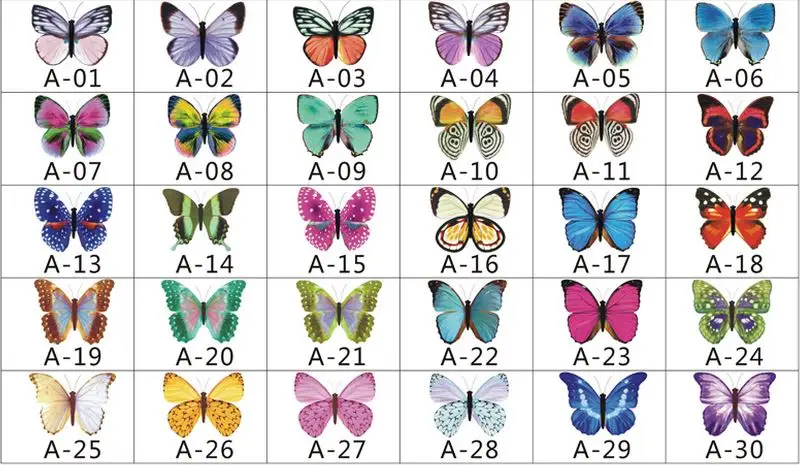 100pcs/lot Simulation Butterfly Wall Stickers Hot sale 3d butterfly fridge magnets window sticker