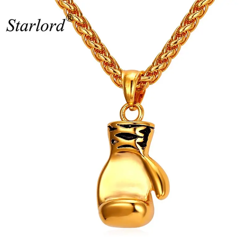 

Starlord Boxing Glove Pendant Charm Necklace Sport Boxing Jewelry 316L Stainless Steel/Gold Color Chain For Men New GP2213