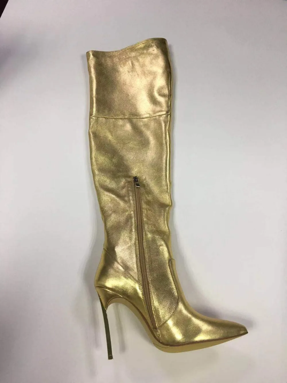 Metallic Gold Over The Knee High Boots Sexy Stiletto Heel Pointed Toe Boots Plus Size Nightclub Dancing Shoes Women
Metallic Gold Over The Knee High Boots Sexy Stiletto Heel Pointed Toe Boots Plus Size Nightclub Dancing Shoes Women