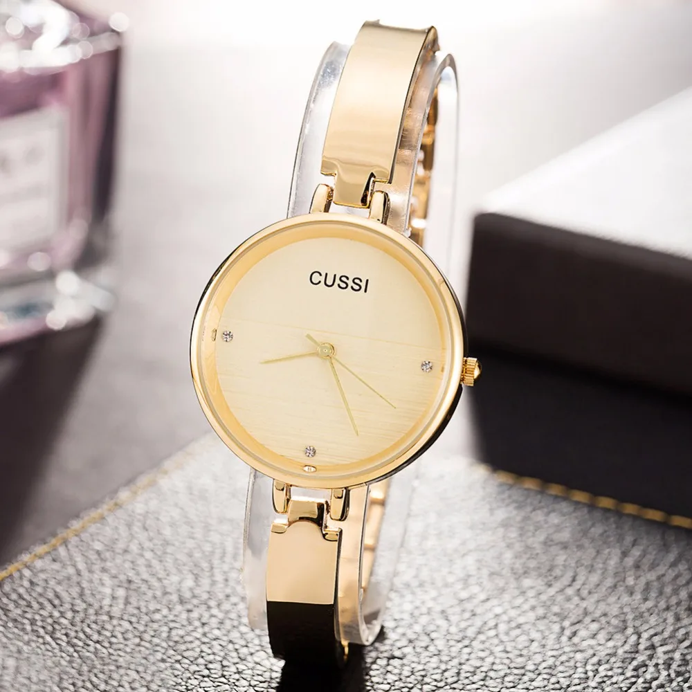 CUSSI 2018 New Gold Luxury Womens Watches Ladies Bracelet Watches Fashion Casual Dress Quartz Wristwatch reloj mujer Clock Gifts
CUSSI 2018 New Gold Luxury Womens Watches Ladies Bracelet Watches Fashion Casual Dress Quartz Wristwatch reloj mujer Clock Gifts