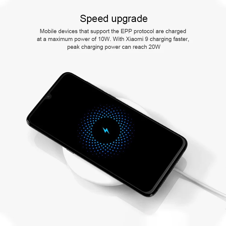 Оригинальное Беспроводное зарядное устройство Xiaomi 20 Вт макс. турбо Зарядка для Mi