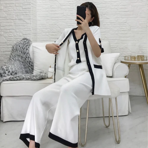 Knitted 3 Piece Set Women Cardigan Ensemble Femme Deux Pieces Conjunto Feminino Year-old Female Costume Tracksuit Top&pants Set
Knitted 3 Piece Set Women Cardigan Ensemble Femme Deux Pieces Conjunto Feminino Year-old Female Costume Tracksuit Top&pants Set