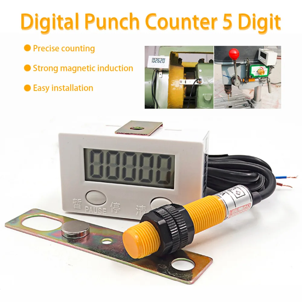 0-99999 LCD Digital Display Electronic Counter Punch Magnetic Induction Proximity Switch Reciprocating Rotary Counter
0-99999 LCD Digital Display Electronic Counter Punch Magnetic Induction Proximity Switch Reciprocating Rotary Counter