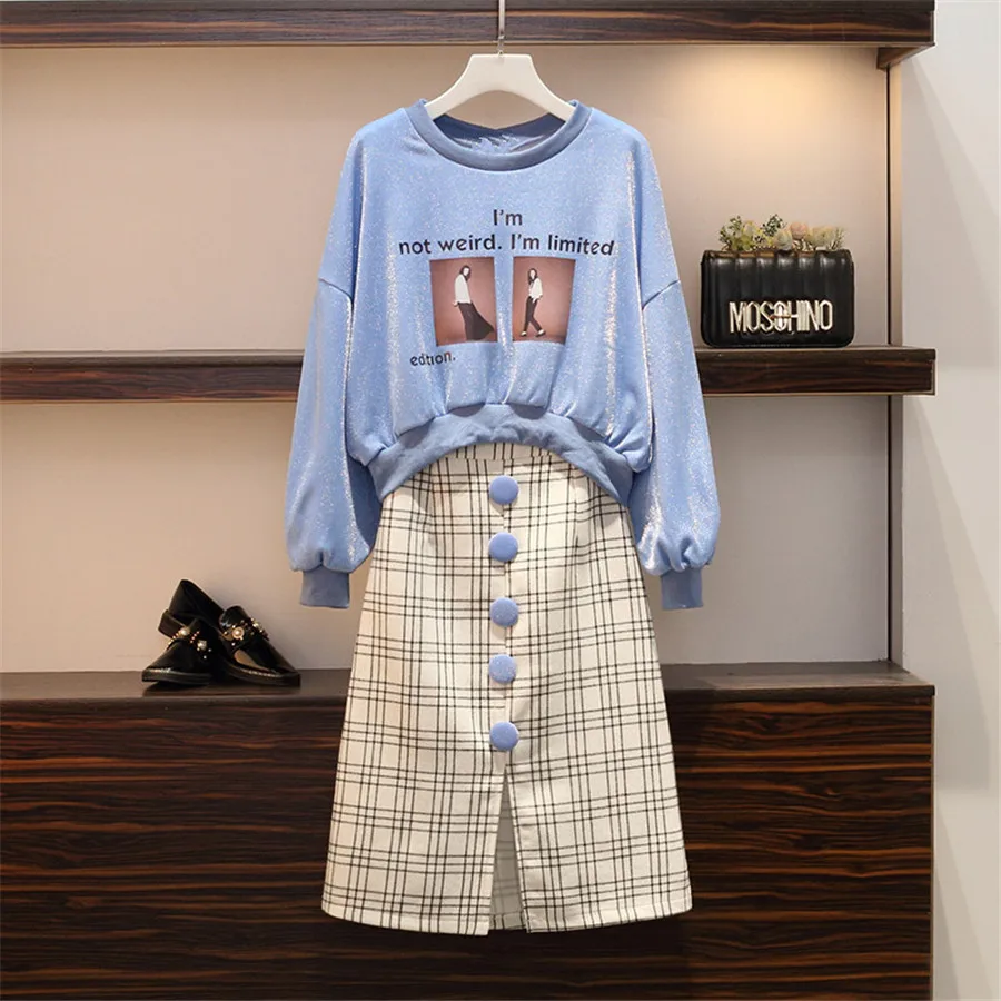 DANCING WINGS Cartoon printed blouse and Keen Length Bodycon Skirt women suits plus size
DANCING WINGS Cartoon printed blouse and Keen Length Bodycon Skirt women suits plus size