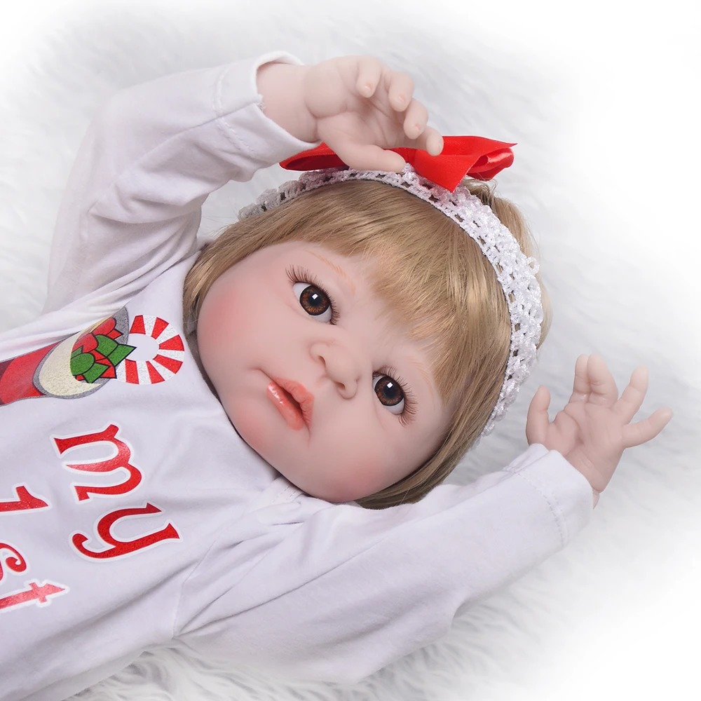 23'' Full Silicone Vinyl Reborn Baby Girl Realistic bebes reborn alive Newborn Babies Doll White Skin toys For kids Xmas Gifts
23'' Full Silicone Vinyl Reborn Baby Girl Realistic bebes reborn alive Newborn Babies Doll White Skin toys For kids Xmas Gifts