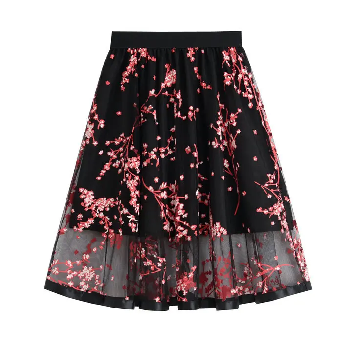 Summer Lace Skirts Womens High Waist Sexy Ball Gown Skirt Flower Print Mesh Lace Medium Skirt Beautiful Ladies Female Skirt Hot
Summer Lace Skirts Womens High Waist Sexy Ball Gown Skirt Flower Print Mesh Lace Medium Skirt Beautiful Ladies Female Skirt Hot