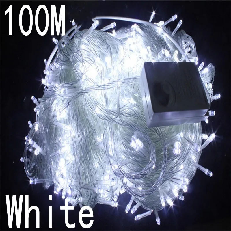 Белый цвет 100 метров 800 LED Рождественские огни 8 режимов для декоративных