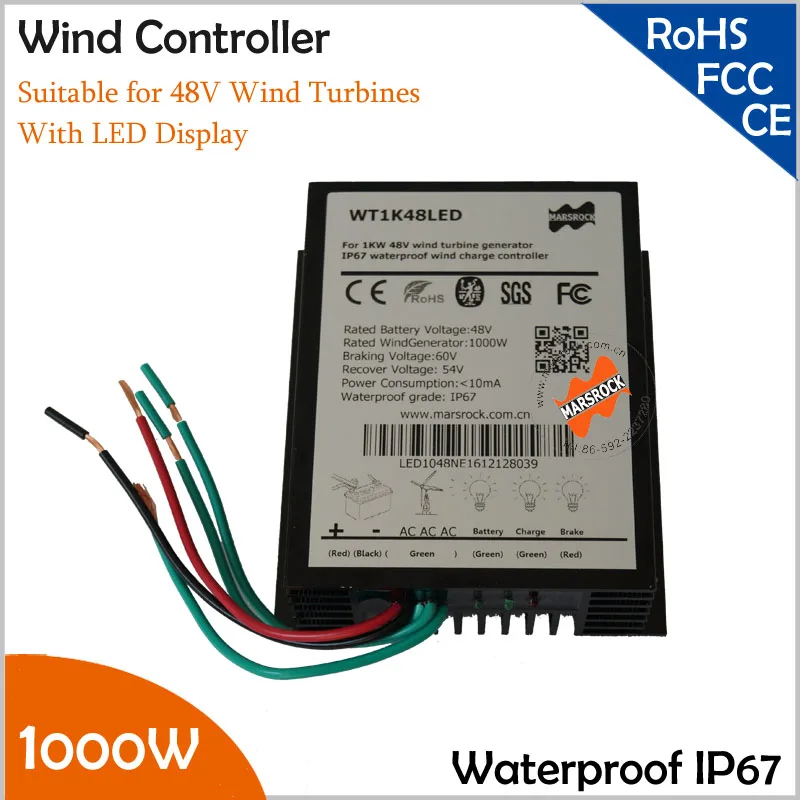 

1000W 48V Wind Generator Charge Controller with LED display, Wind Turbine Charge Controller, IP67 waterproof