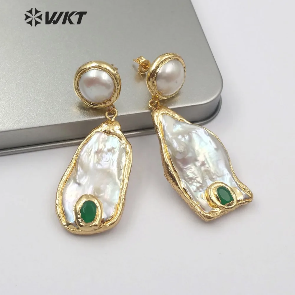 WKT WT-E499 Classic Style Irregular Freshwater Pearl Drop Earrings With High Quality Natural stone Elegant Ladies Jewelry
WKT WT-E499 Classic Style Irregular Freshwater Pearl Drop Earrings With High Quality Natural stone Elegant Ladies Jewelry