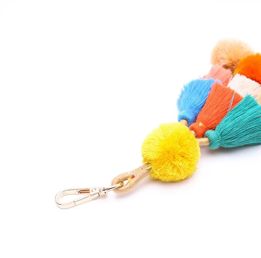 Women Colorful Pompon Key Chain Layered Tassel Bag Hanging Pendant Jewelry Handbag Car Bohemian Key Ring Gift
Women Colorful Pompon Key Chain Layered Tassel Bag Hanging Pendant Jewelry Handbag Car Bohemian Key Ring Gift