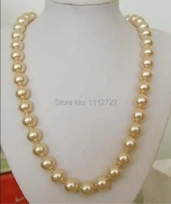 12mm AAA gold-color South Sea Shell pearl necklace 24" beads Hand Made Girl jewelry making Natural Stone YE2080 Wholesale Price
12mm AAA gold-color South Sea Shell pearl necklace 24" beads Hand Made Girl jewelry making Natural Stone YE2080 Wholesale Price