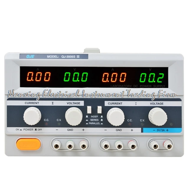 Fast arrival QJ3003SIII multi-channel AdjustableDC Power Supply dual channel(30V 3A) Plus 1 channel fixed 5V3A output
Fast arrival QJ3003SIII multi-channel AdjustableDC Power Supply dual channel(30V 3A) Plus 1 channel fixed 5V3A output