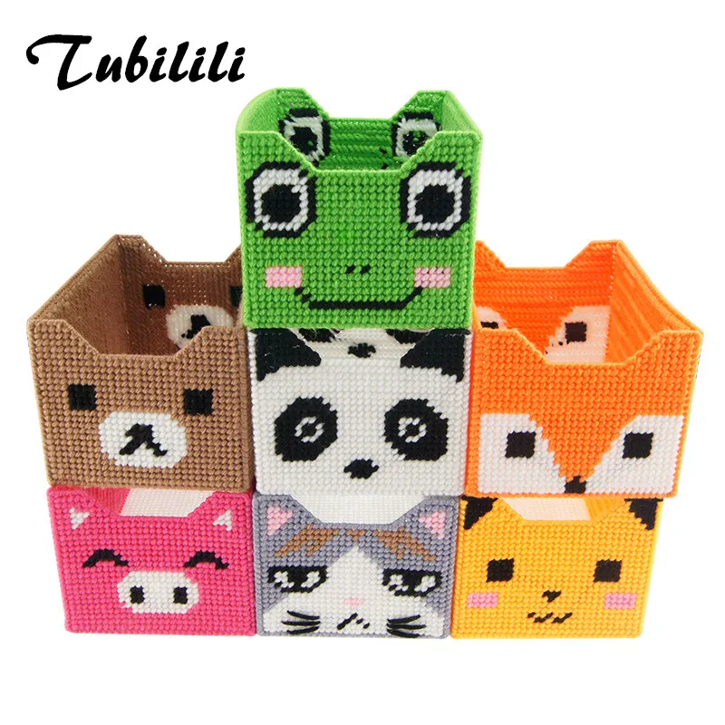 DIY 3D three dimensional cross stitch Package storage box Jewelry Volume Cartoon Tissue boxes Home Decoration Handicrafts|handicraft box|handicraft
