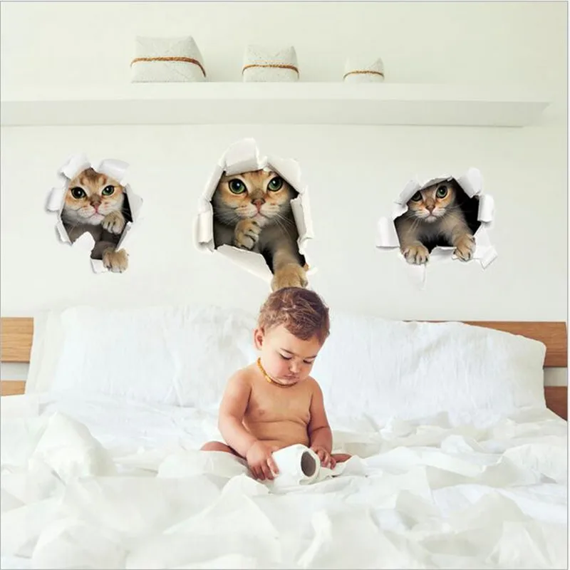 3PCS/SHEET Cute Animal Cartoon Cat Wall Sticker 3D Vivid Baby Kid Room Bathroom Toilet Sticker Home Decor Decal 45*60CM
3PCS/SHEET Cute Animal Cartoon Cat Wall Sticker 3D Vivid Baby Kid Room Bathroom Toilet Sticker Home Decor Decal 45*60CM