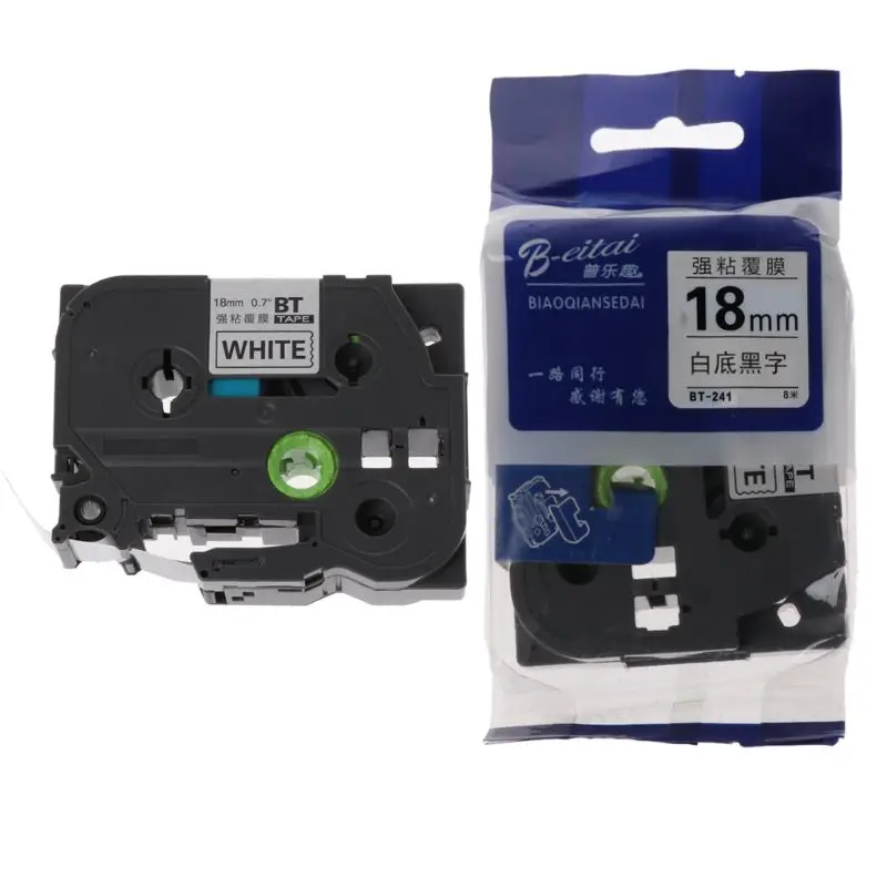 Black on White Label Tape Compatible for Brother Tape tze-241 tz-241 18mm New Design
Black on White Label Tape Compatible for Brother Tape tze-241 tz-241 18mm New Design