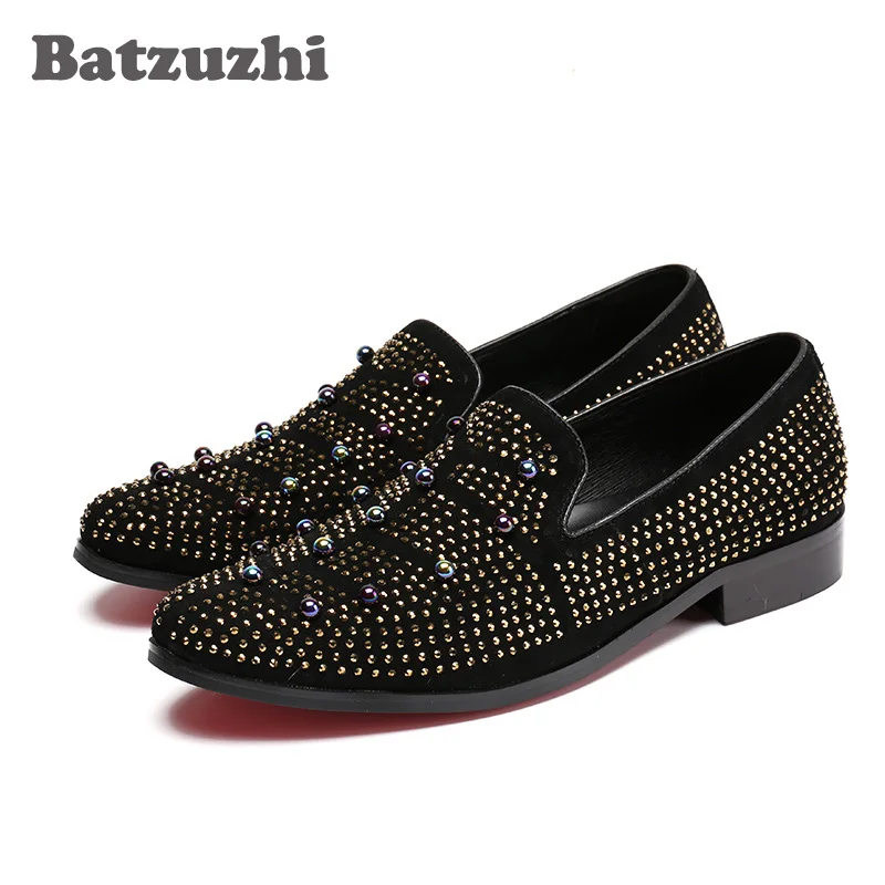 Batzuzhi Handmade Fashion Men Shoes Black Suede with Rhinestones Men Loafers Shoes Leather Casual Shoes Man Wedding Party
Batzuzhi Handmade Fashion Men Shoes Black Suede with Rhinestones Men Loafers Shoes Leather Casual Shoes Man Wedding Party