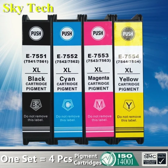 Pigment Compatible Ink Cartridge For T7551-T7554 T7561-T7564 T7541-T7544 , For Epson WF-8590 WF-8090 WF-8510 printer .
Pigment Compatible Ink Cartridge For T7551-T7554 T7561-T7564 T7541-T7544 , For Epson WF-8590 WF-8090 WF-8510 printer .